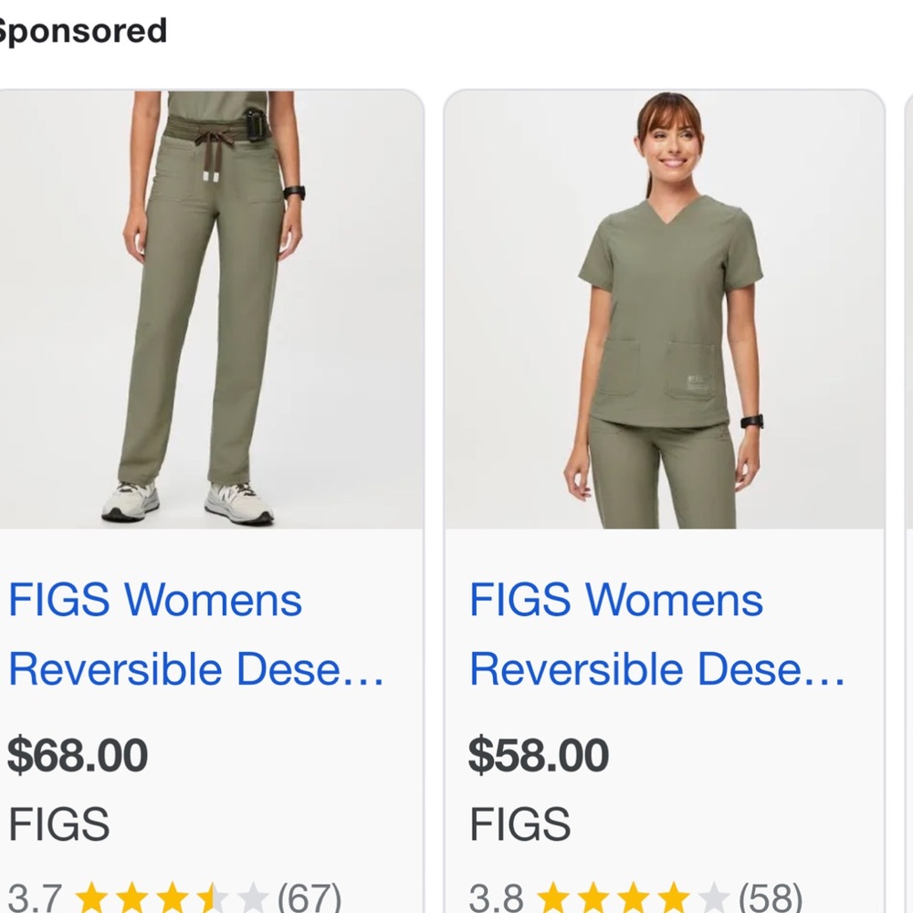 Figs reversible scrub set size large